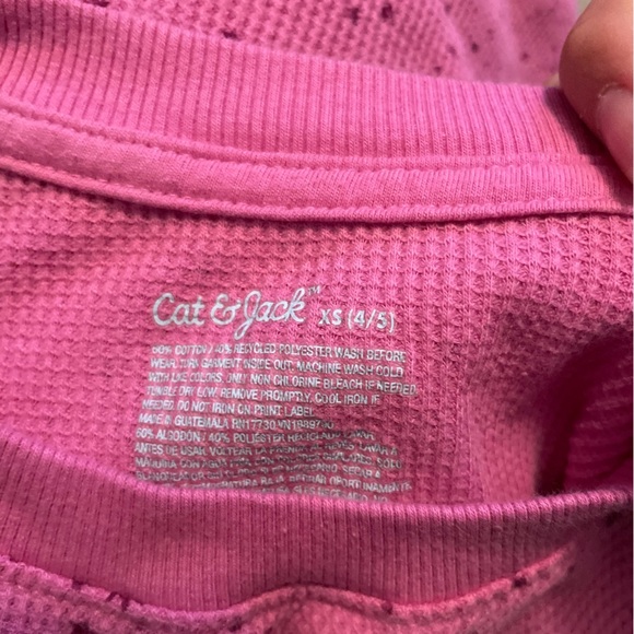 Cat & Jack Pink Textured Long Sleeve Top with star print size XS 4/5 - Picture 5 of 5
